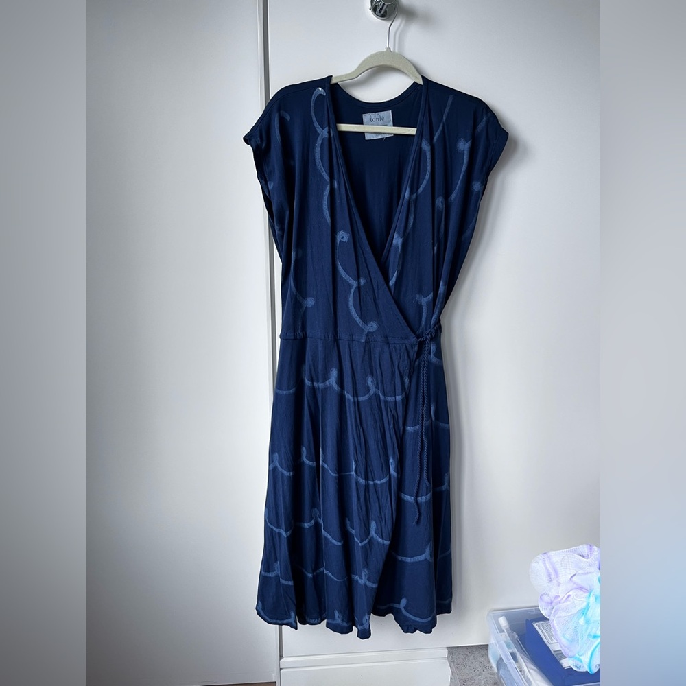 tonle Navy Wrap Dress XL